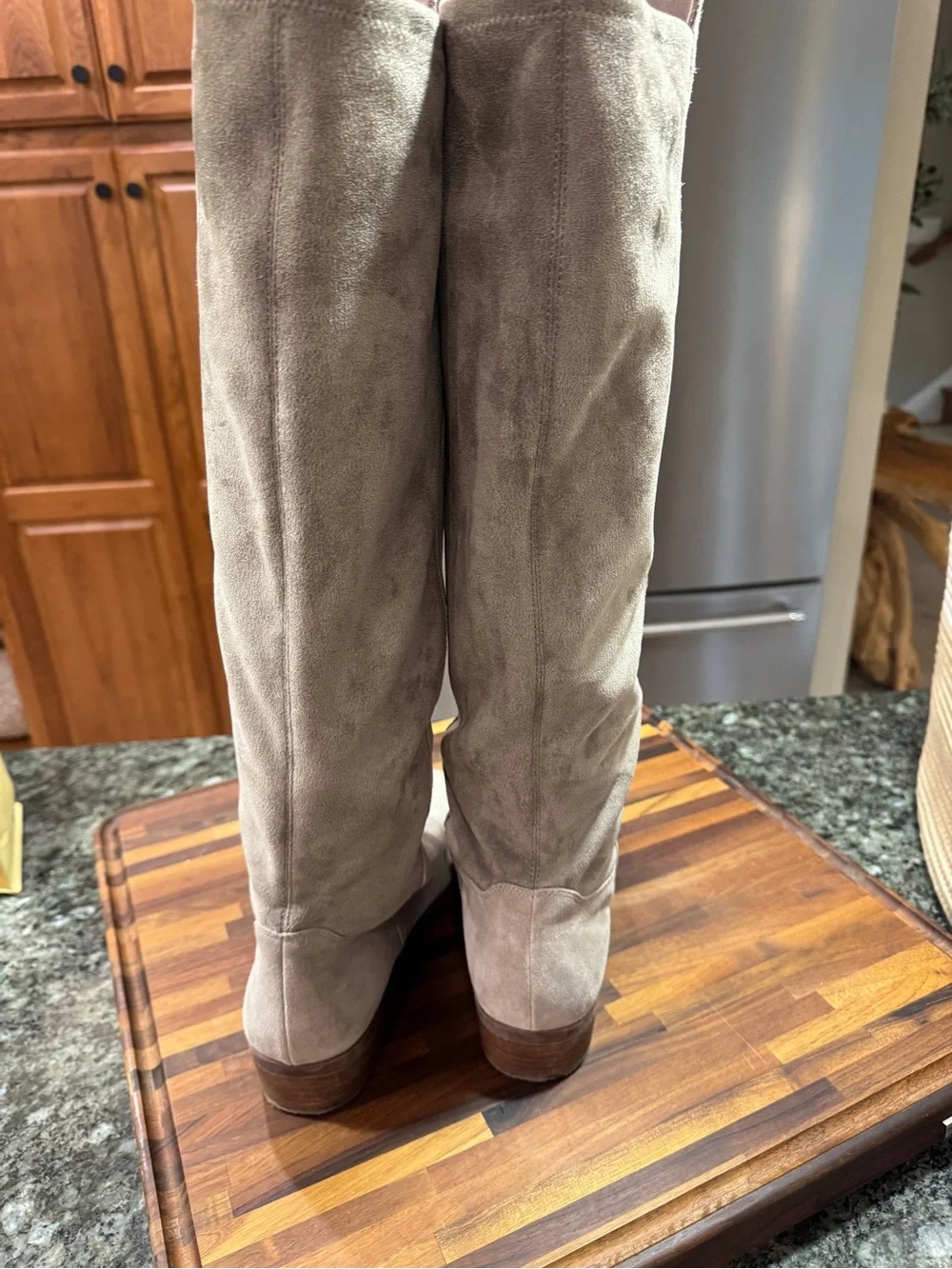 Sole Society Taupe Suede Over-the-Knee Boots